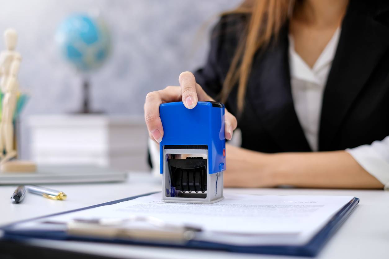 tampon encreur document empreinte identité visuelle communication 