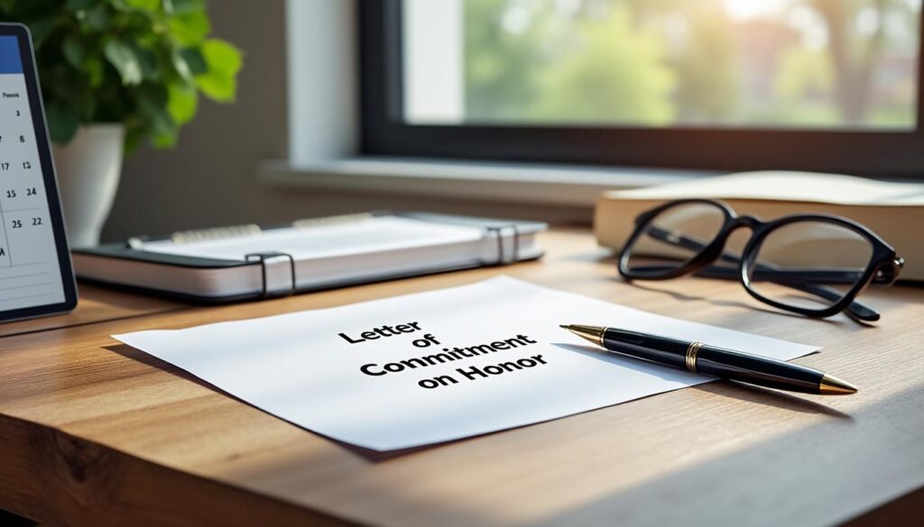 découvrez un modèle de lettre d'engagement sur l'honneur accompagné de conseils pratiques pour bien la rédiger et assurer sa validité.